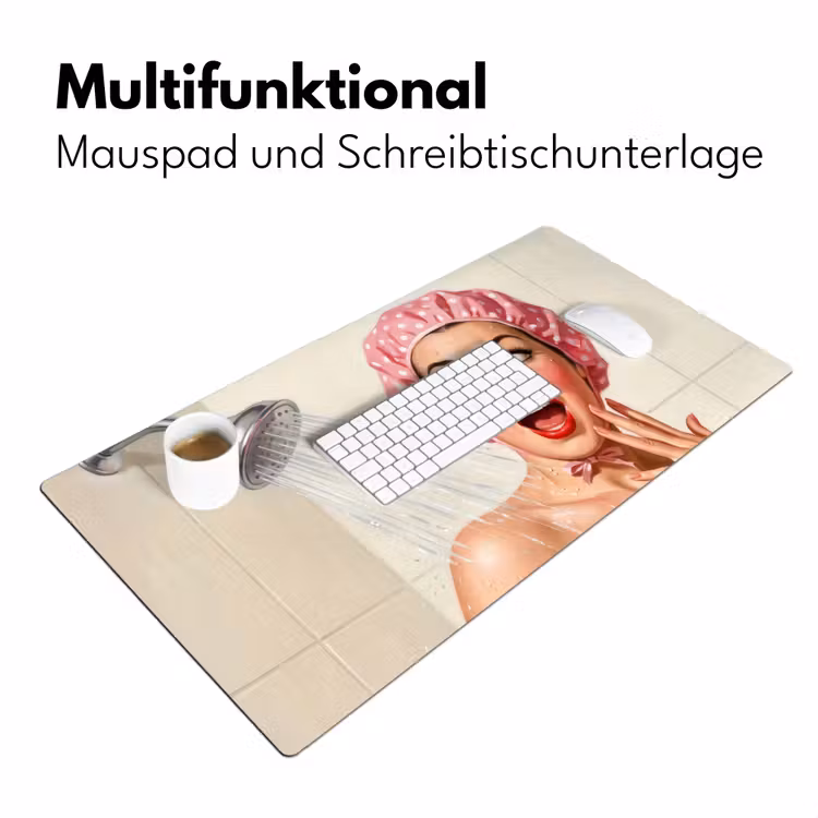 Vrouw - Douche - Roze Muismat XXL klein -ysfeer4_duits