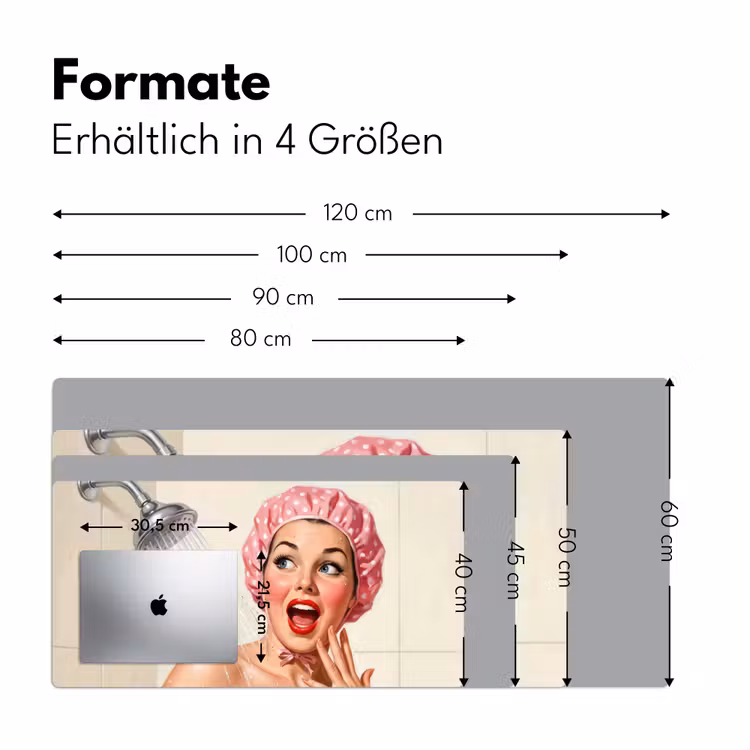 Vrouw - Douche - Roze Muismat XXL klein -ysfeer5_duits