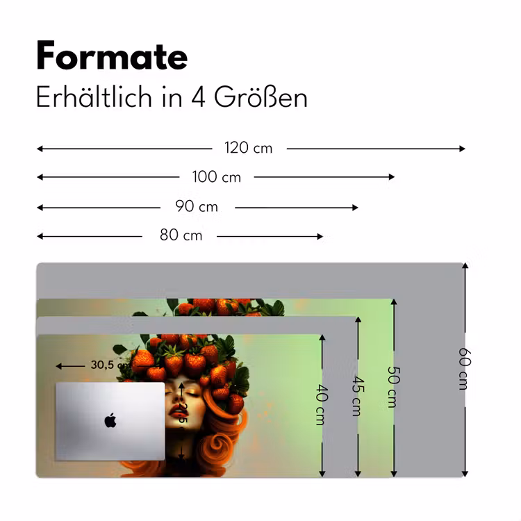 Vrouw - Aardbeien - Kroon Muismat XXL klein -ysfeer5_duits