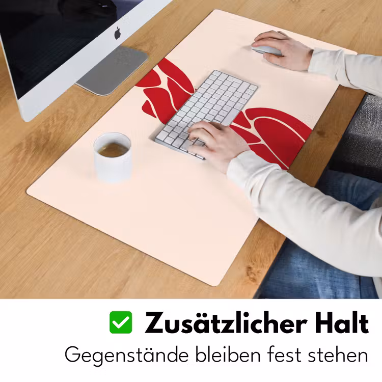 Schreibtischunterlage - Frau – Figur – Abstrakt – Modern – Rot - Vrouw - Figuur - Abstract - Modern - Rood Muismat XXL klein