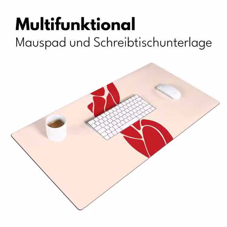Schreibtischunterlage - Frau – Figur – Abstrakt – Modern – Rot - Vrouw - Figuur - Abstract - Modern - Rood Muismat XXL klein