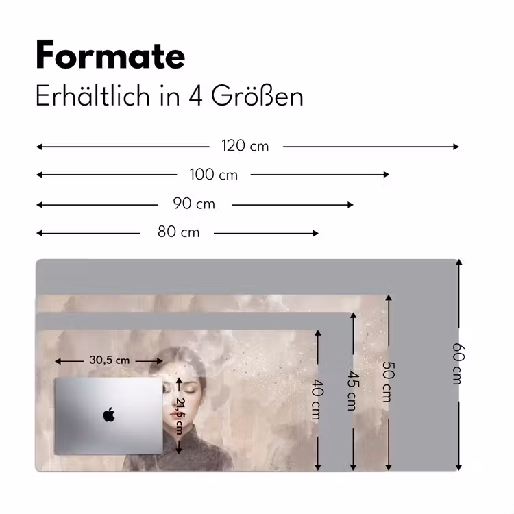 Vrouw - Sereen - Grijs Muismat XXL klein -ysfeer5_duits