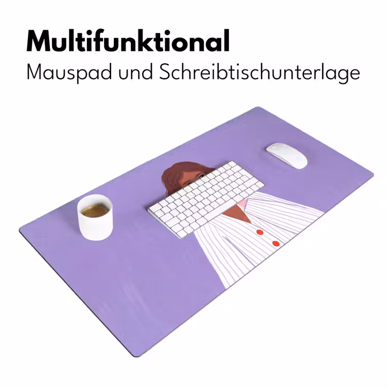 Schreibtischunterlage - Frau – Gesicht – Menschen – Abstrakt – Bunt - Vrouw - Gezicht - Mensen - Abstract - Kleurrijk Muismat XXL klein