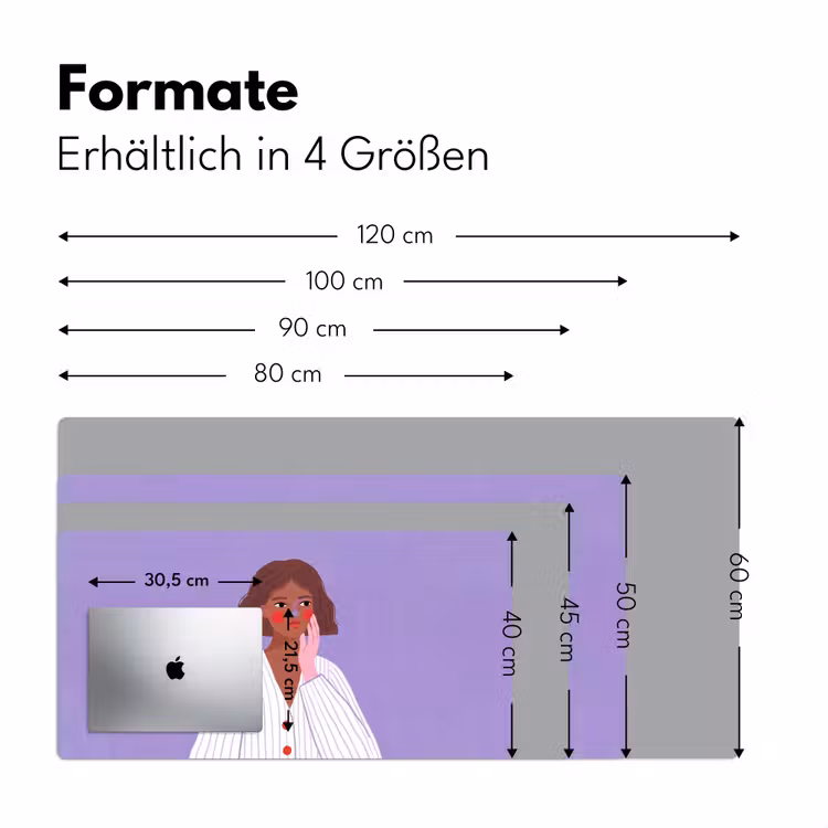 Schreibtischunterlage - Frau – Gesicht – Menschen – Abstrakt – Bunt - Vrouw - Gezicht - Mensen - Abstract - Kleurrijk Muismat XXL klein