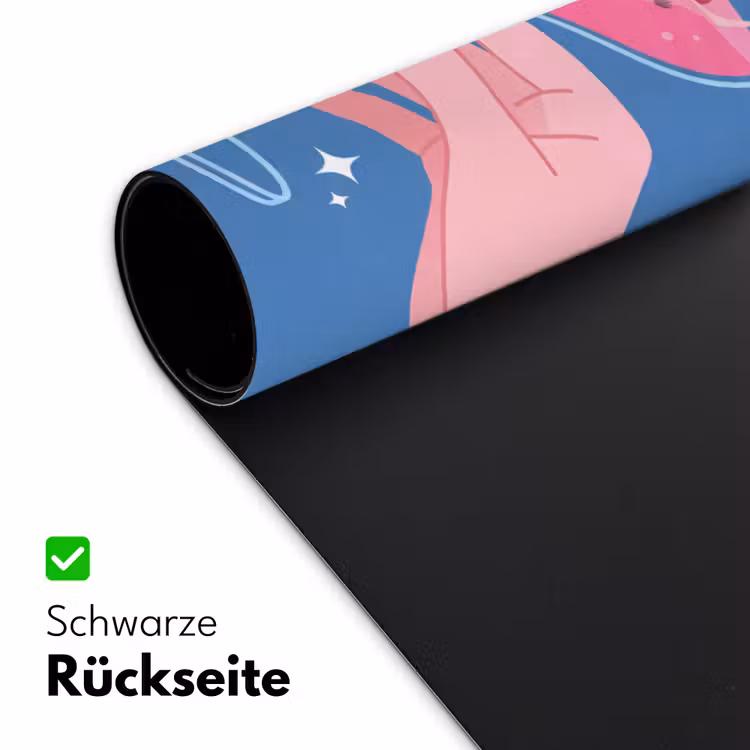 Schreibtischunterlage - Frau – Glas – Abstrakt – Rosa – Blau - Vrouw - Glas - Abstract - Roze - Blauw Muismat XXL klein
