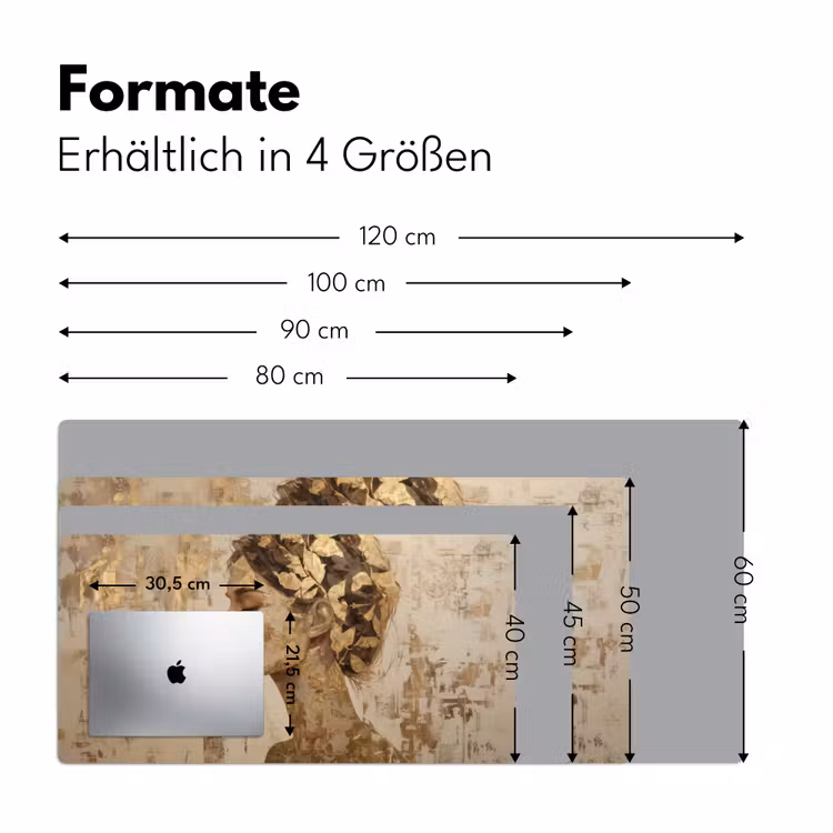 Vrouw - Goud - Abstract - Textuur Muismat XXL klein -ysfeer5_duits