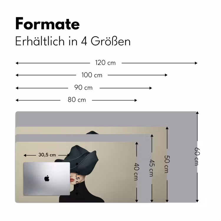 Vrouw - Groen - Hoed Muismat XXL klein -ysfeer5_duits