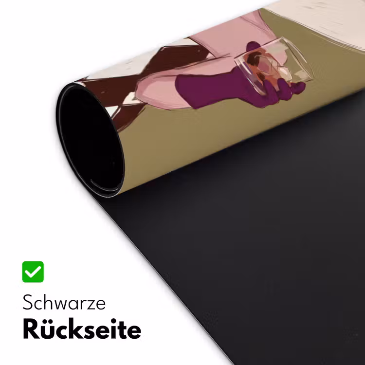 Schreibtischunterlage - Frau – Hut – Mode – Abstrakt – Bunt - Vrouw - Hoed - Mode - Abstract - Kleurrijk Muismat XXL klein