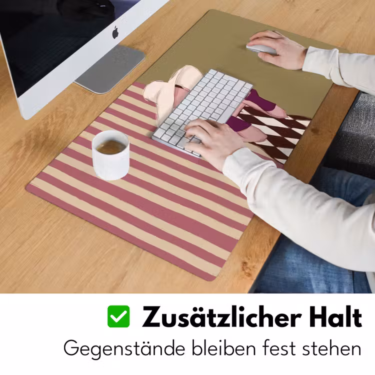 Schreibtischunterlage - Frau – Hut – Mode – Abstrakt – Bunt - Vrouw - Hoed - Mode - Abstract - Kleurrijk Muismat XXL klein