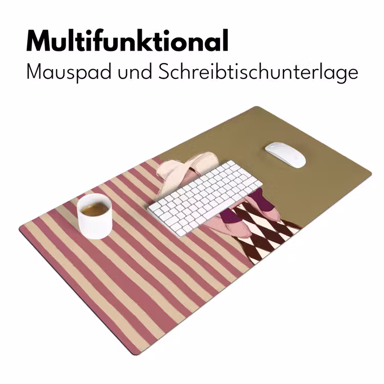 Schreibtischunterlage - Frau – Hut – Mode – Abstrakt – Bunt - Vrouw - Hoed - Mode - Abstract - Kleurrijk Muismat XXL klein