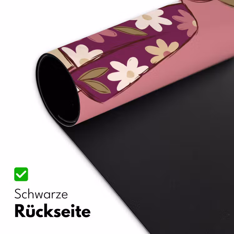 Schreibtischunterlage - Frau – Hut – Porträt – Illustration – Rosa - Vrouw - Hoed - Portret - Illustratie - Roze Muismat XXL klein