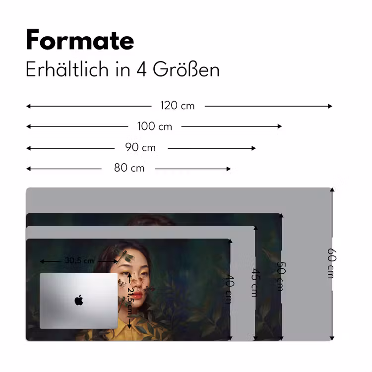 Vrouw - Insecten - Natuur - Portret - Groen Muismat XXL klein -ysfeer5_duits