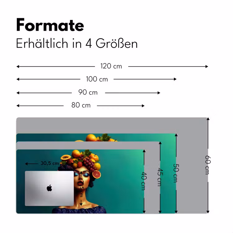 Vrouw - Hoodtooi - Tropisch - Fruit - Druiven Muismat XXL klein -ysfeer5_duits