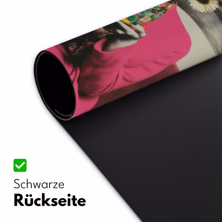 Vrouw - Kat - Bloemen - Kopje - Retro Muismat XXL klein -ysfeer2_duits
