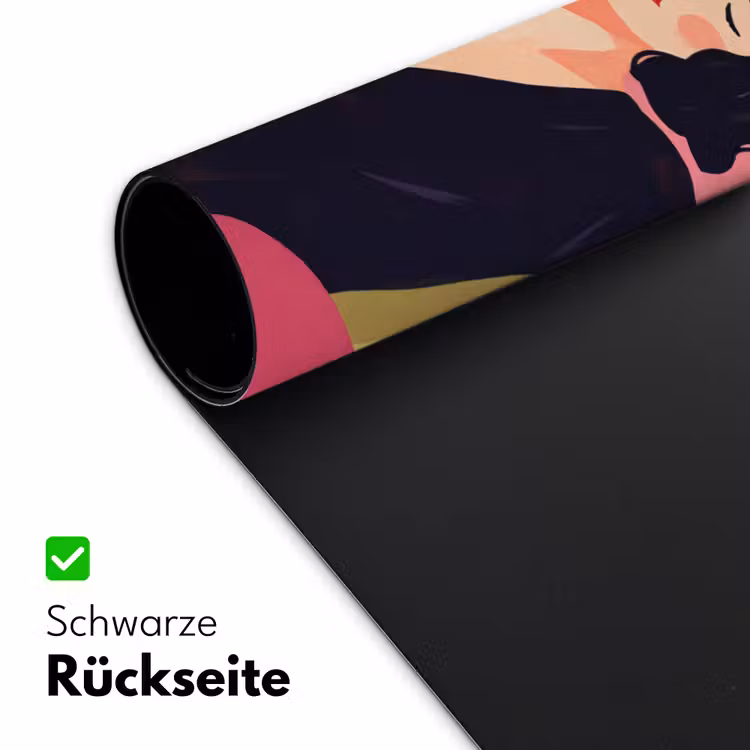 Schreibtischunterlage - Frau – Katze – Inneneinrichtung – Modern – Farbenfroh - Vrouw - Kat - Interieur - Modern - Kleurrijk Muismat XXL klein