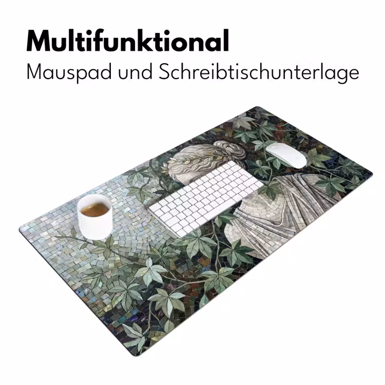 Vrouw - Klassiek - Mozaiëk - Natuur - Groen Muismat XXL klein -ysfeer4_duits