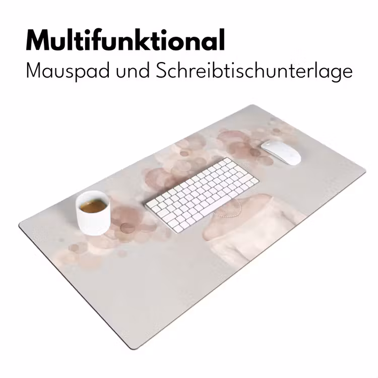 Vrouw - Cirkels - Beige Muismat XXL klein -ysfeer4_duits
