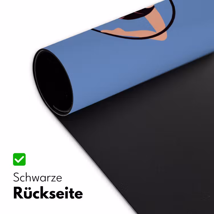 Schreibtischunterlage - Frau – Luftreifen – Art déco – Illustration – Blau — 2