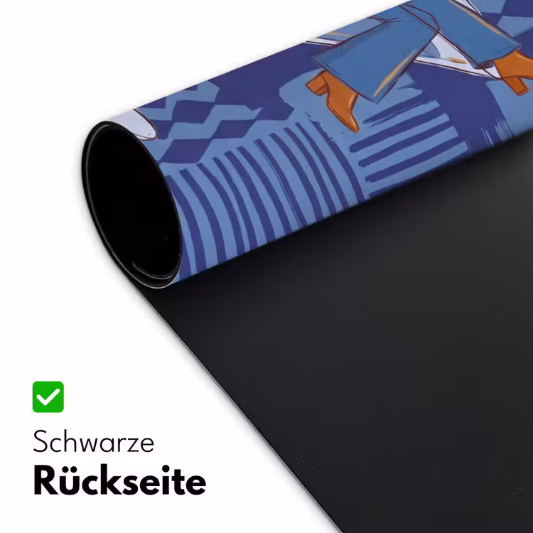 Schreibtischunterlage - Frau – Martini-Glas – Abstrakt – Blau – Kunst - Vrouw - Martini glas - Abstract - Blauw - Kunst Muismat XXL klein