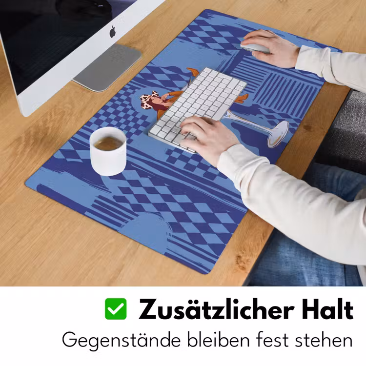 Schreibtischunterlage - Frau – Martini-Glas – Abstrakt – Blau – Kunst - Vrouw - Martini glas - Abstract - Blauw - Kunst Muismat XXL klein