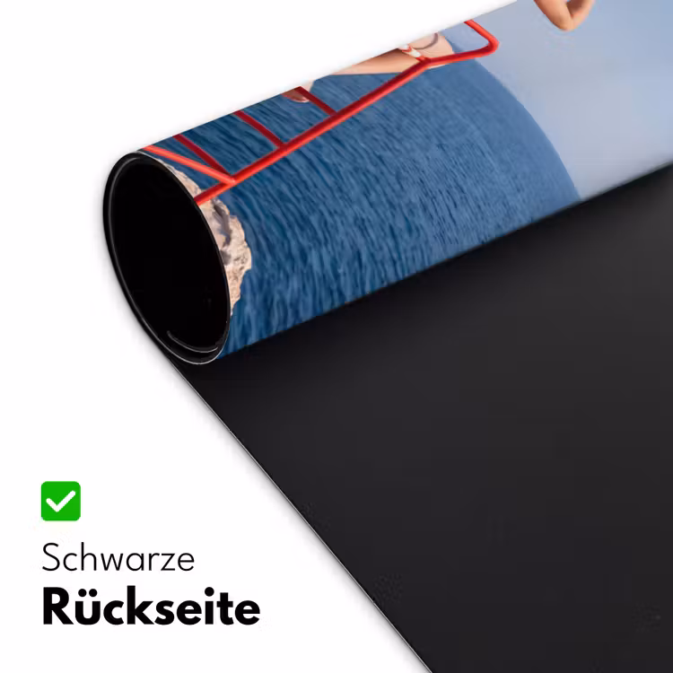 Schreibtischunterlage - Frau – Meer – Küste – Fernglas – Rot - Vrouw - Zee - Kust - Verrekijker - Rood Muismat XXL klein