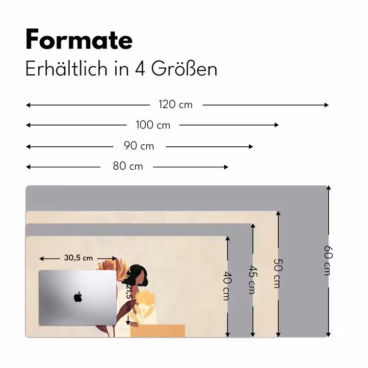 Vrouw - Minimalistisch - Bloem Muismat XXL klein -ysfeer5_duits
