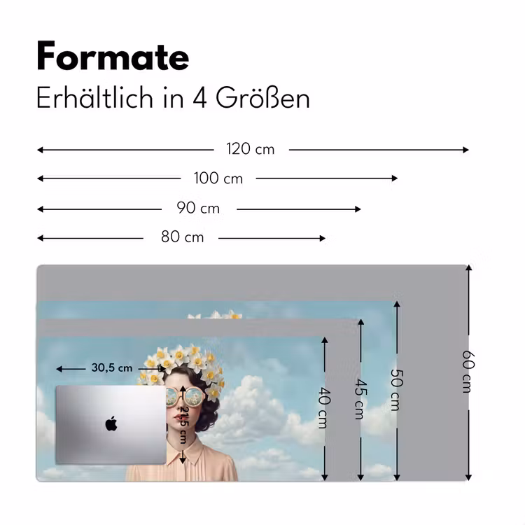 Vrouw - Narcissen - Geel Muismat XXL klein -ysfeer5_duits