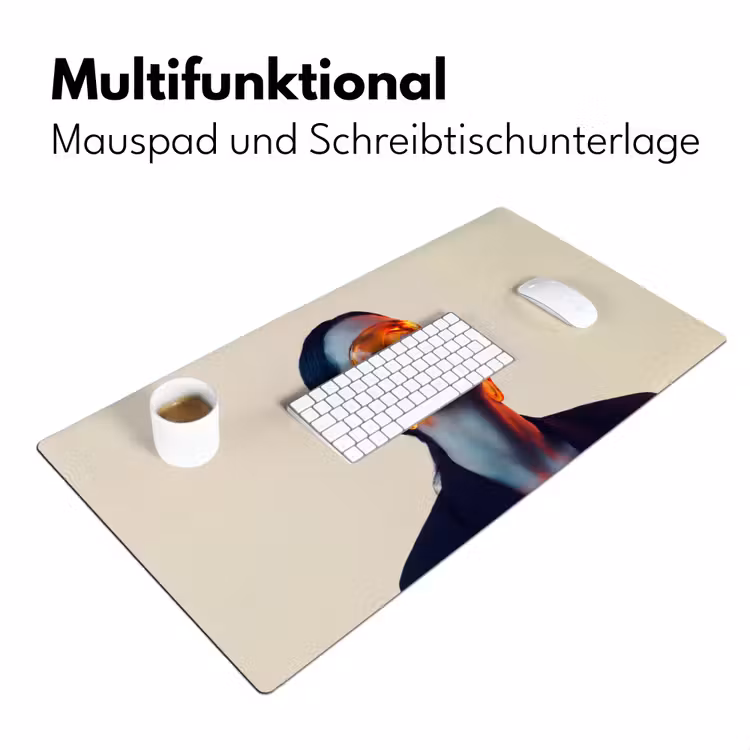 Vrouw - Oranje - Abstract - Modern - Kleurrijk Muismat XXL klein -ysfeer4_duits