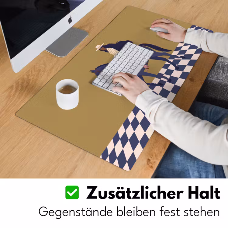 Schreibtischunterlage - Frau – Pferd – Reiten – Modern – Abstrakt - Vrouw - Paard - Rijden - Modern - Abstract Muismat XXL klein