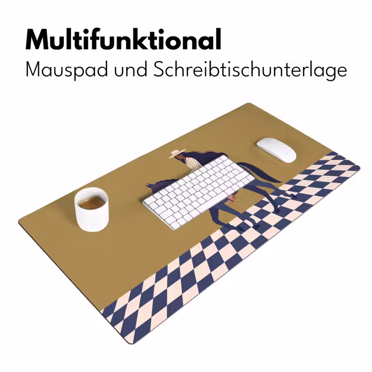 Schreibtischunterlage - Frau – Pferd – Reiten – Modern – Abstrakt - Vrouw - Paard - Rijden - Modern - Abstract Muismat XXL klein
