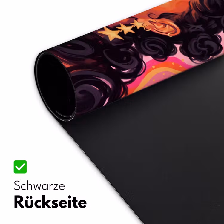 Schreibtischunterlage - Frau – Porträt – Abstrakt – Bunt – Rosa - Vrouw - Portret - Abstract - Kleurrijk - Roze Muismat XXL klein