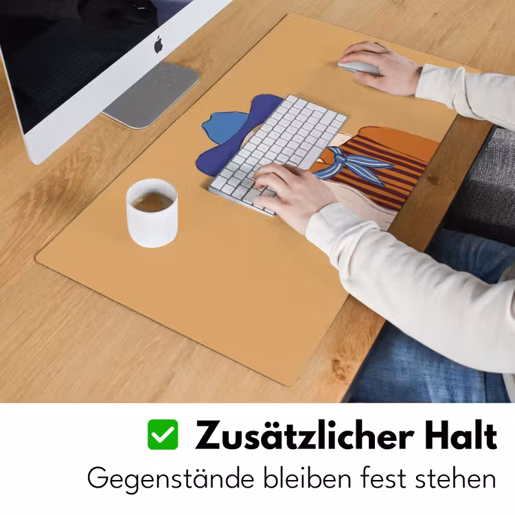 Schreibtischunterlage - Frau – Porträt – Abstrakt – Farbenfroh – Modern - Vrouw - Portret - Abstract - Kleurrijk - Modern Muismat XXL klein