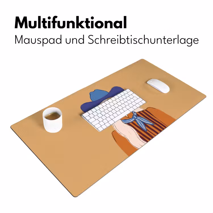 Schreibtischunterlage - Frau – Porträt – Abstrakt – Farbenfroh – Modern - Vrouw - Portret - Abstract - Kleurrijk - Modern Muismat XXL klein
