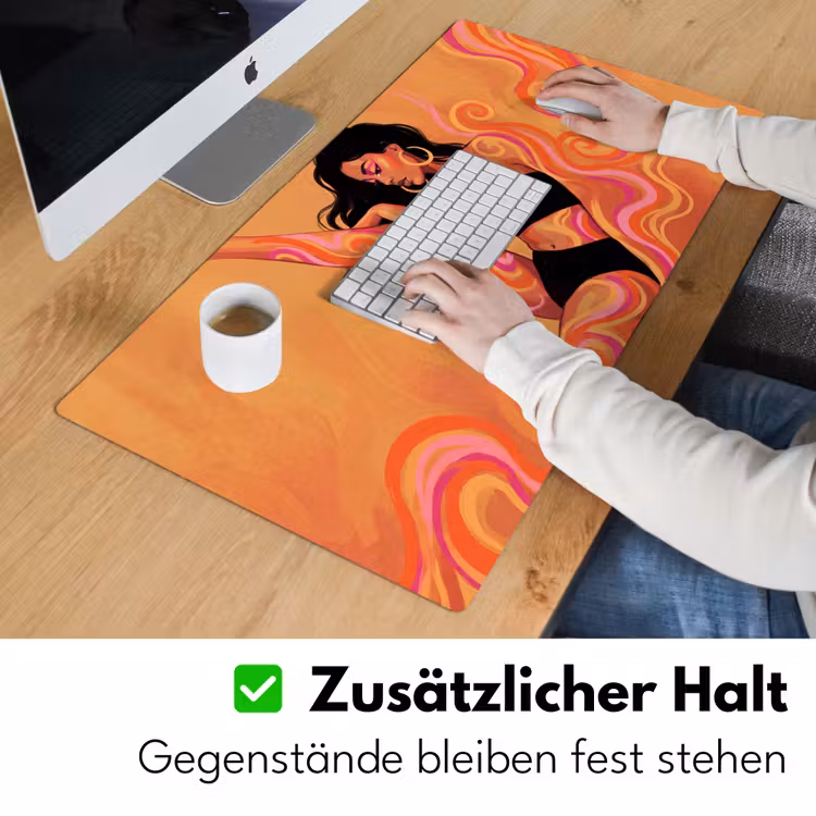 Schreibtischunterlage - Frau – Porträt – Abstrakt – Modern – Farbenfroh - Vrouw - Portret - Abstract - Modern - Kleurrijk Muismat XXL klein