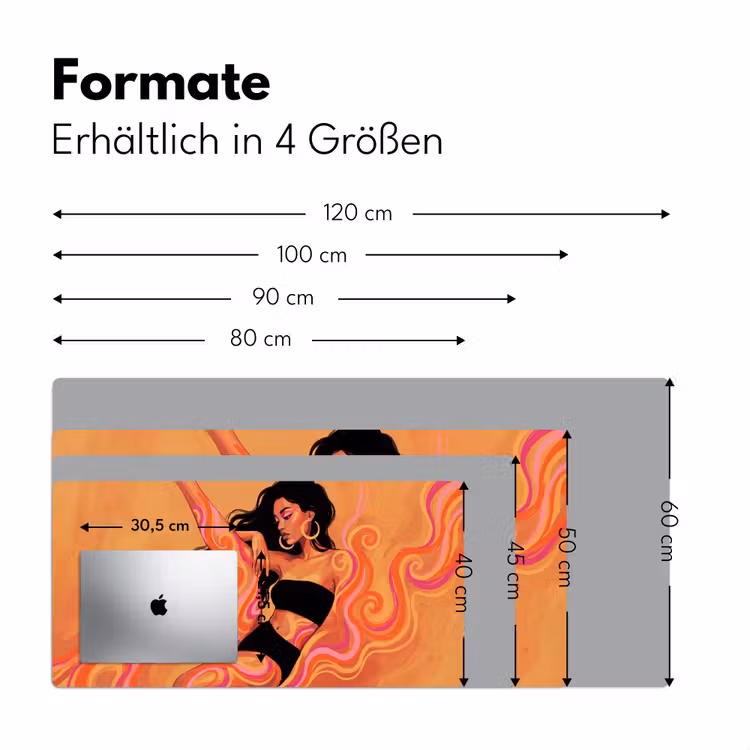 Schreibtischunterlage - Frau – Porträt – Abstrakt – Modern – Farbenfroh - Vrouw - Portret - Abstract - Modern - Kleurrijk Muismat XXL klein