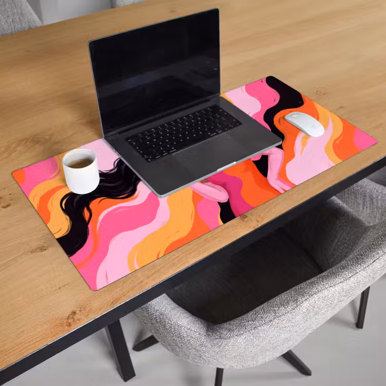 Schreibtischunterlage - Frau – Porträt – Farbenfroh – Modern – Kunst - Vrouw - Portret - Kleurrijk - Modern - Kunst Muismat XXL klein