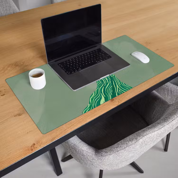 Schreibtischunterlage - Frau – Porträt – Illustration – Modern – Grün - Vrouw - Portret - Illustratie - Modern - Groen Muismat XXL klein