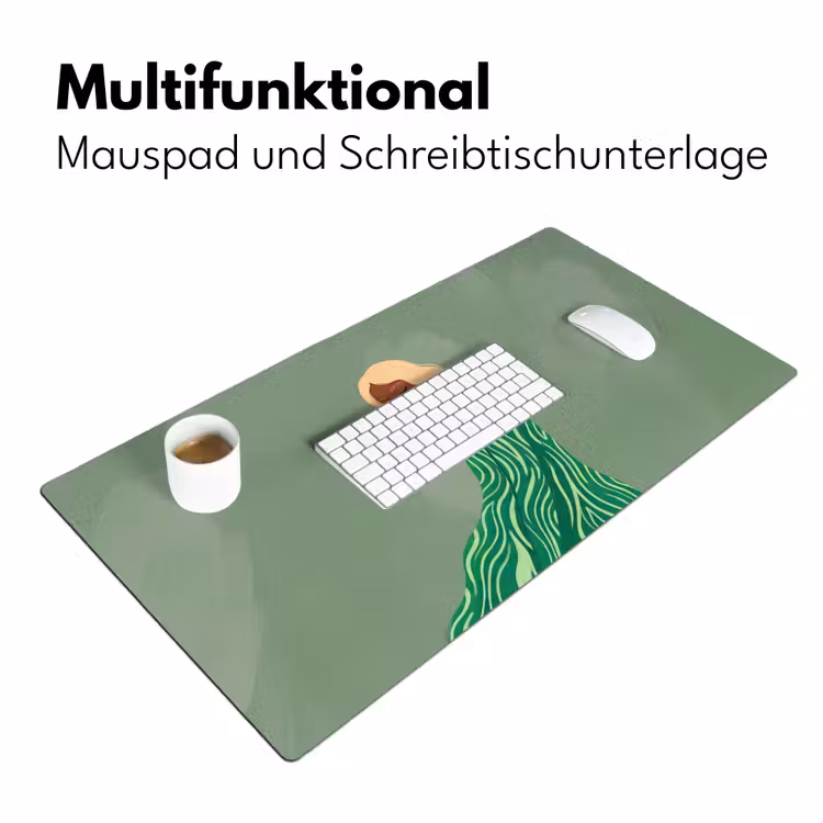 Schreibtischunterlage - Frau – Porträt – Illustration – Modern – Grün - Vrouw - Portret - Illustratie - Modern - Groen Muismat XXL klein