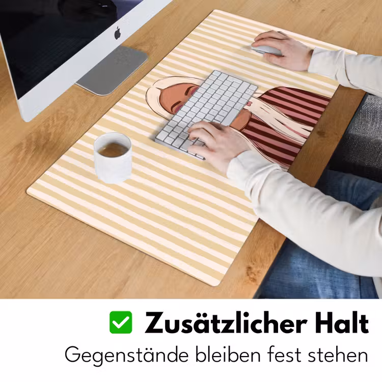 Schreibtischunterlage - Frau – Porträt – Illustration – Modern – Rosa - Vrouw - Portret - Illustratie - Modern - Roze Muismat XXL klein
