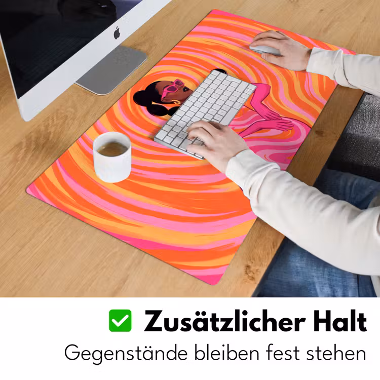 Schreibtischunterlage - Frau – Porträt – Kunst – Abstrakt – Rosa - Vrouw - Portret - Kunst - Abstract - Roze Muismat XXL klein
