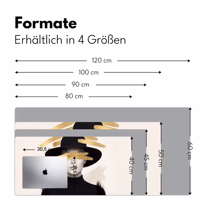 Vrouw - Portret - Modern - Goud - Kunst Muismat XXL klein -ysfeer5_duits