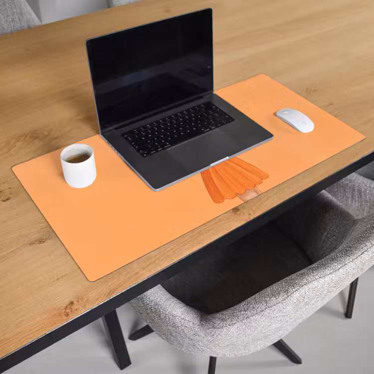 Schreibtischunterlage - Frau – Profil – Menschen – Modern – Orange - Vrouw - Profiel - Mensen - Modern - Oranje Muismat XXL klein