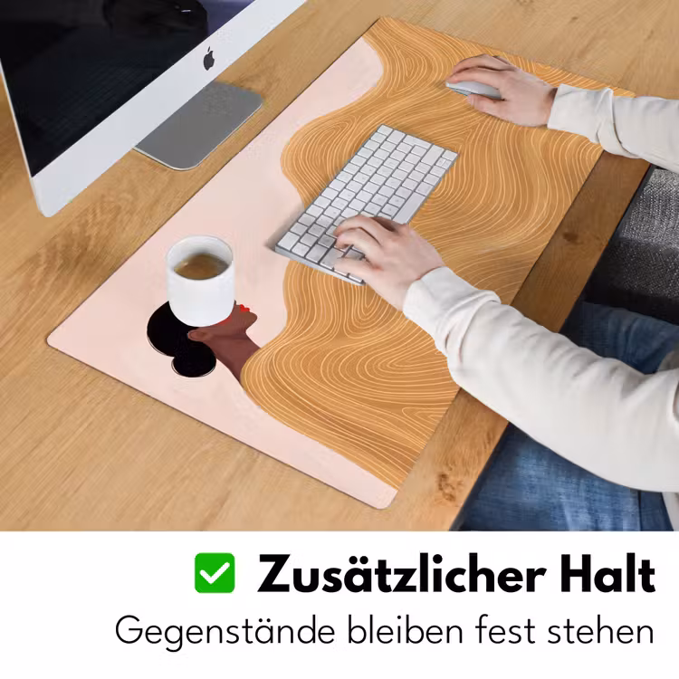 Schreibtischunterlage - Frau – Profil – Modern – Abstrakt – Kunst - Vrouw - Profiel - Modern - Abstract - Kunst Muismat XXL klein