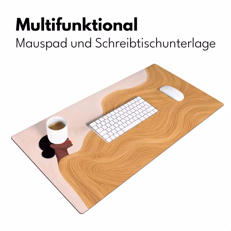 Schreibtischunterlage - Frau – Profil – Modern – Abstrakt – Kunst - Vrouw - Profiel - Modern - Abstract - Kunst Muismat XXL klein