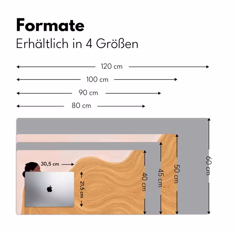 Schreibtischunterlage - Frau – Profil – Modern – Abstrakt – Kunst - Vrouw - Profiel - Modern - Abstract - Kunst Muismat XXL klein