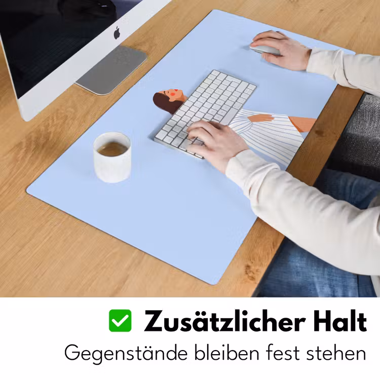 Schreibtischunterlage - Frau – Profil – Ruhe – Modern – Illustration - Vrouw - Profiel - Rust - Modern - Illustratie Muismat XXL klein