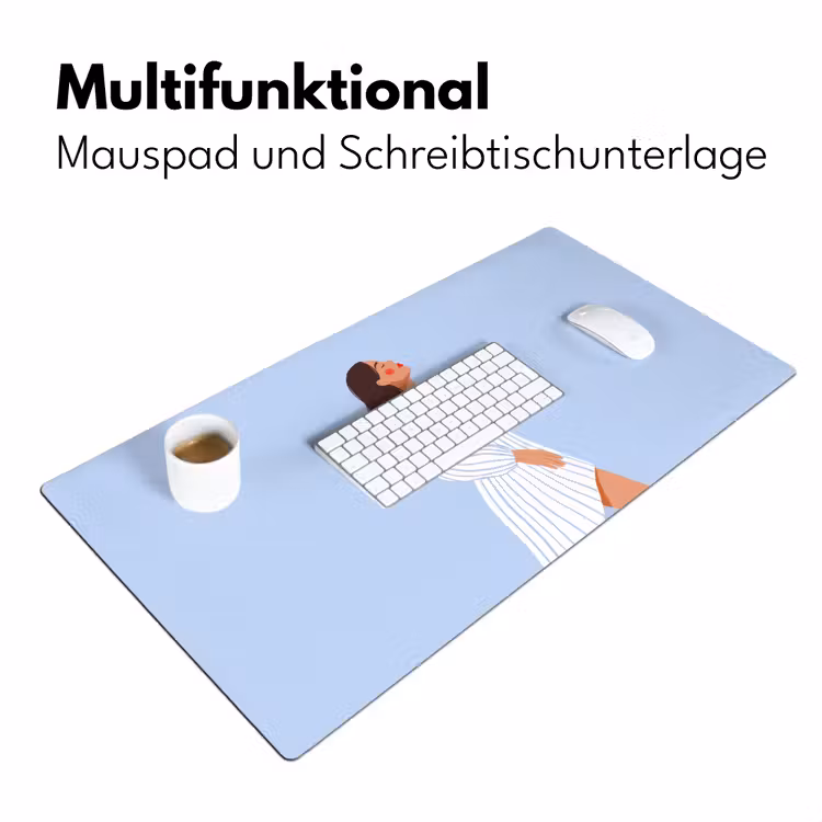 Schreibtischunterlage - Frau – Profil – Ruhe – Modern – Illustration - Vrouw - Profiel - Rust - Modern - Illustratie Muismat XXL klein