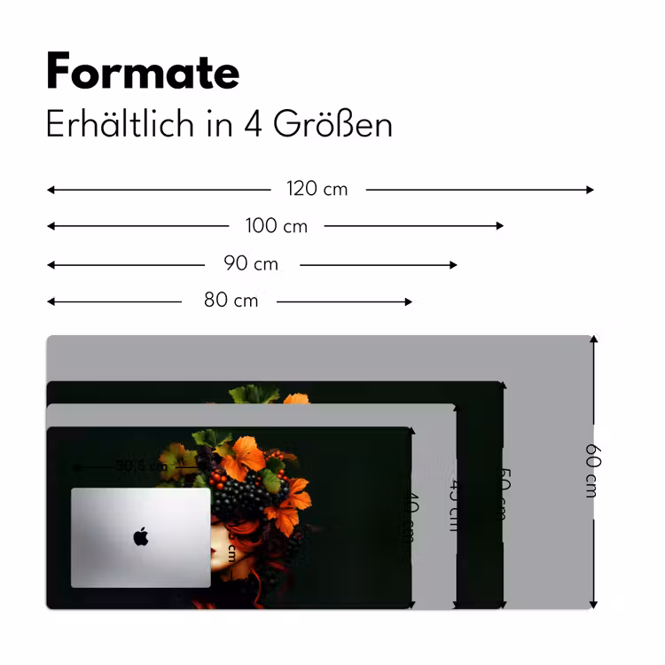 Vrouw - Rood - Groen - Druiven Muismat XXL klein -ysfeer5_duits