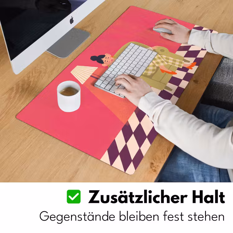 Schreibtischunterlage - Frau – Ruhe – Innenraum – Modern – Kunst - Vrouw - Rust - Interieur - Modern - Kunst Muismat XXL klein