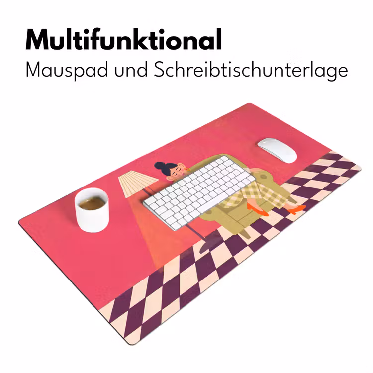 Schreibtischunterlage - Frau – Ruhe – Innenraum – Modern – Kunst - Vrouw - Rust - Interieur - Modern - Kunst Muismat XXL klein